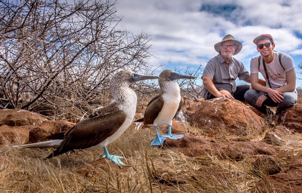 Family Blue Footed Booby Noth Seymour Galapagos Experience Hiking