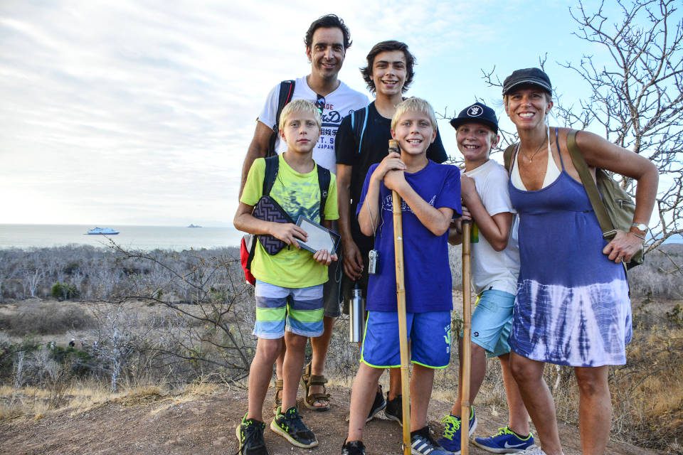 Family At Dragon Hill, Galapagos.