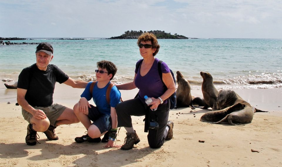 Family Photo With Sea Lions In Galapagos