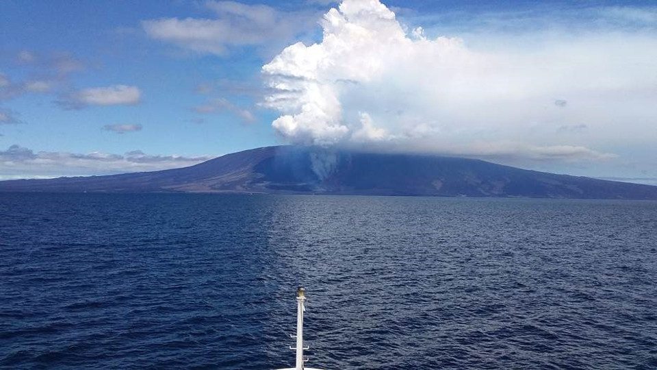 Fernandina Volcanic Eruption 2018 In Galapagos.