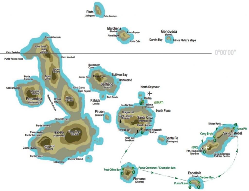 Southern Galapagos Islands Map 