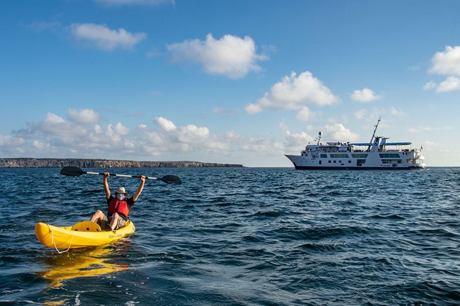 Kayaking At Genovesa Island's Shore With Metropolitan Touring 