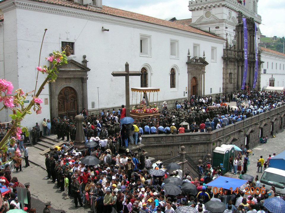 Quito Procession In Plaza San Francisco During Holy Week. 