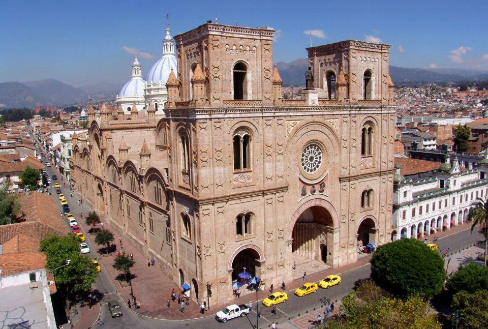 La Inmaculada Concepcion Cathedral In Cuenca, Ecuador. 