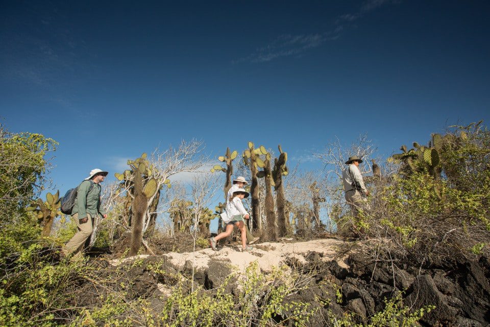 Family Land Activities On Isabela Island In The Galapagos