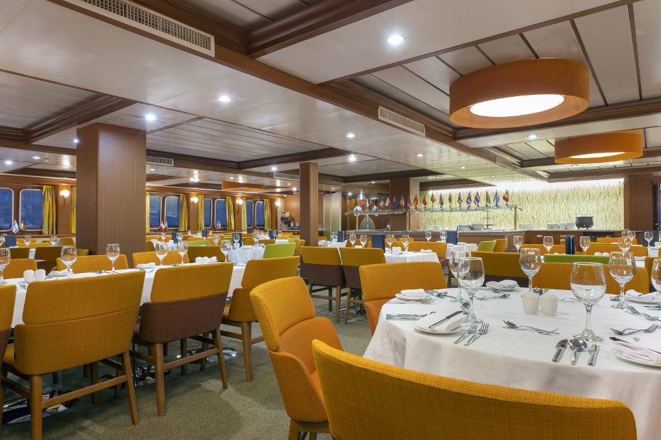 Dinning Room Aboard Santa Cruz Ii Galapagos Cruise.