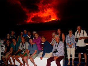 Guests Aboard Yacht Isabela During Wolf Volcano Eruption