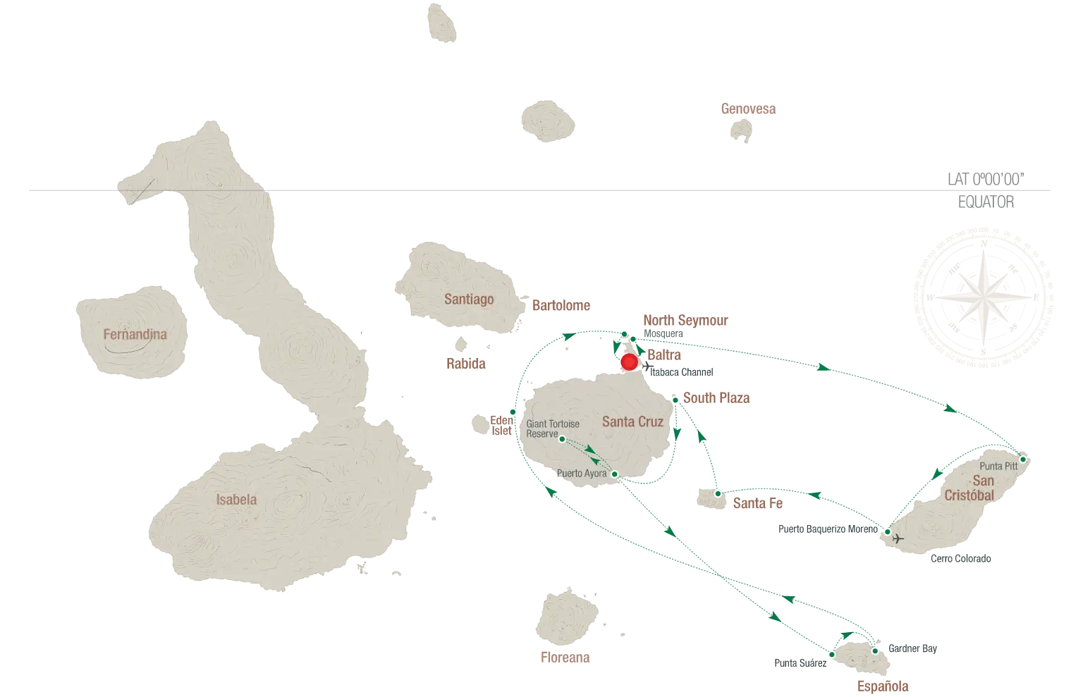 Santa Cruz Cruise Eastern Itinerary