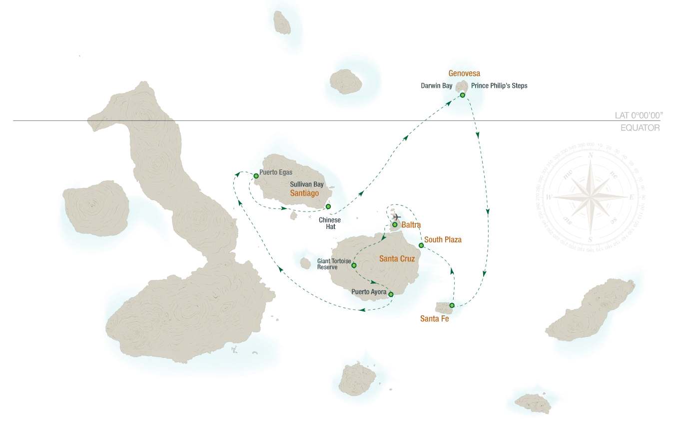 Yacht Isabela Northern Itinerary Map