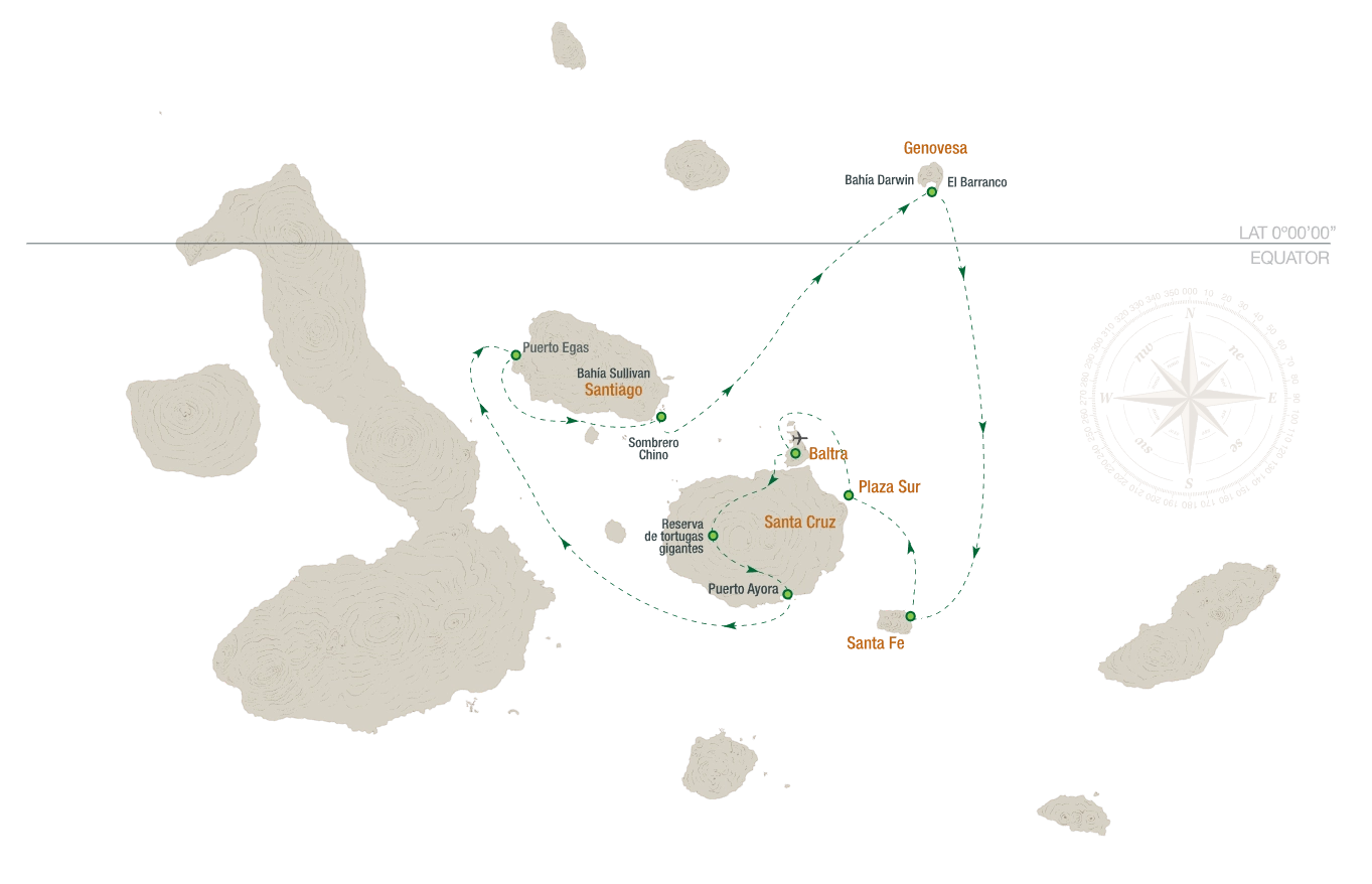 Itinerario del Yate Isabela Norte Mapa