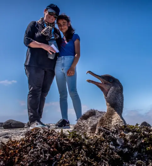 Family And Galapagos Islands Wildlife
