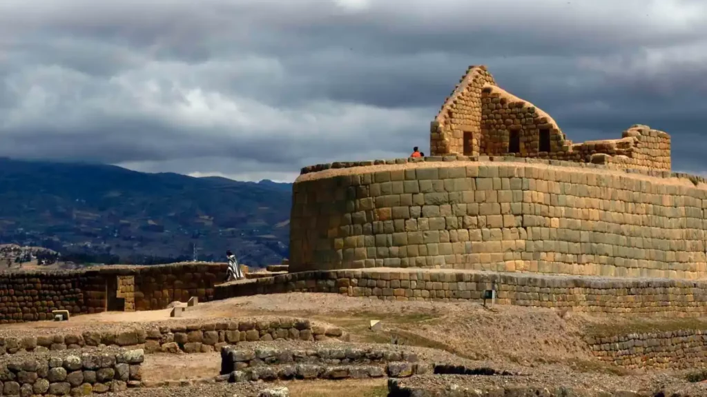 Inca stone temple ruins at Ingapirca, Ecuador's largest Inca archaeological site