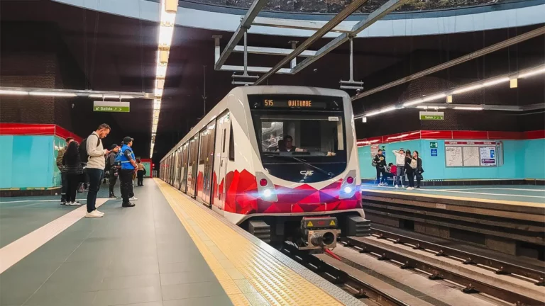 Quito Metro Train At Station Quito Metro Train At Station