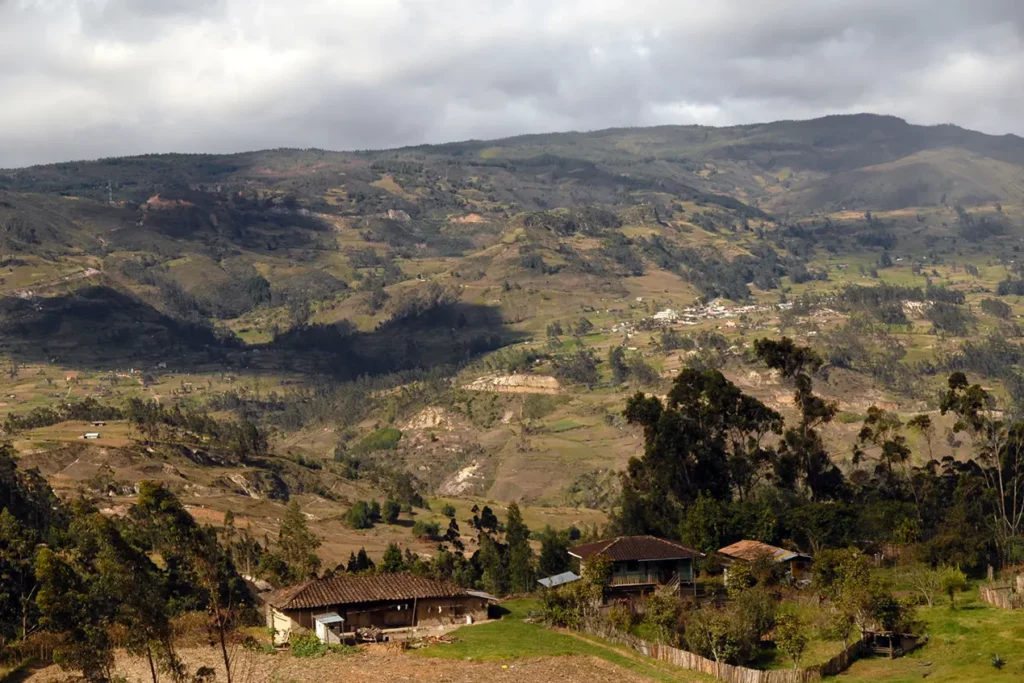 Countryside landscape of the Saraguro Kichwa community near Cuenca