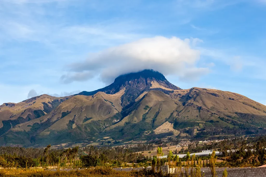 Imbabura Volcano rising above the Andean highlands, Ecuador