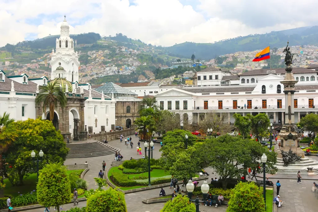 Plaza Grande with Quito's Cathedral and Government Palace