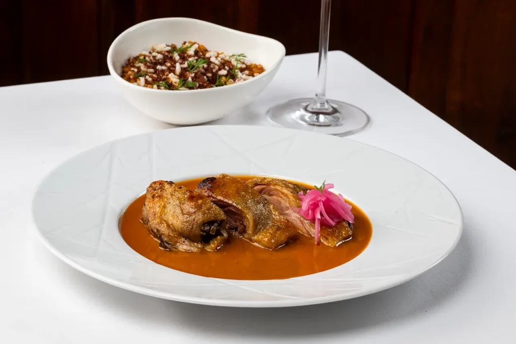 Fine dining dish served at Casa Gangotena restaurant